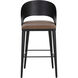 Dezirae 41 inch Black / Cognac Leather Barstool